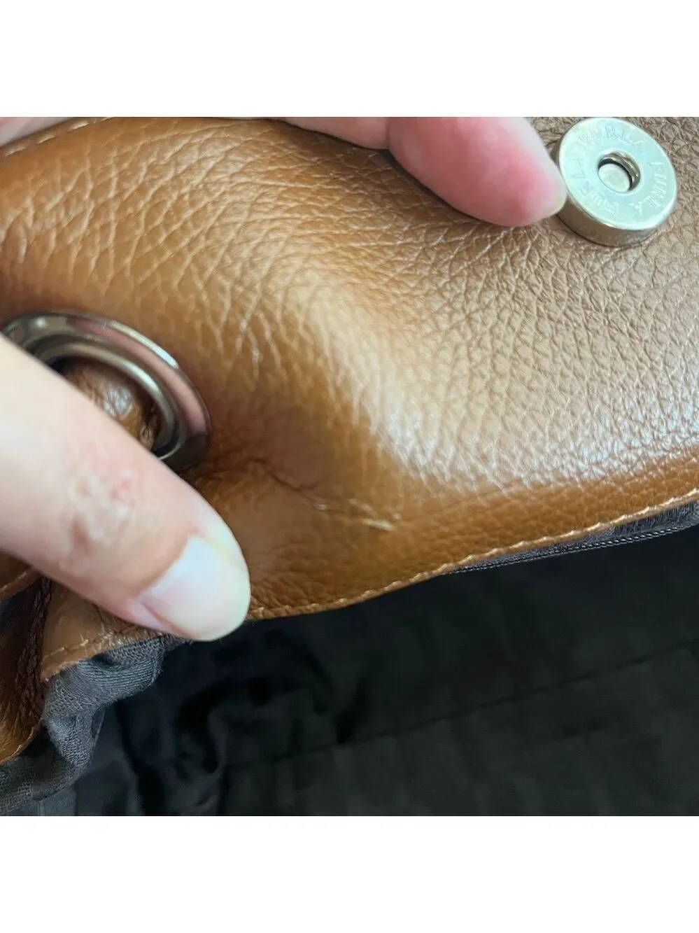 FURLA CAMEL COLORED PEBBLED LEATHER HANDBAG - Picture 8 of 16